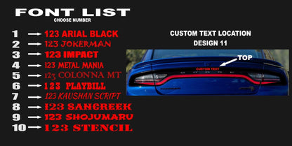 15 - 23 Dodge Charger Taillight Decal Design 11 - Speedlogix
