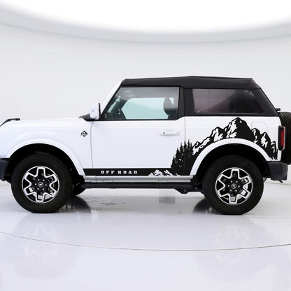 Ford Bronco Off Road Graphic Decal Sticker. Mountain Forest Overland Design. #6998
