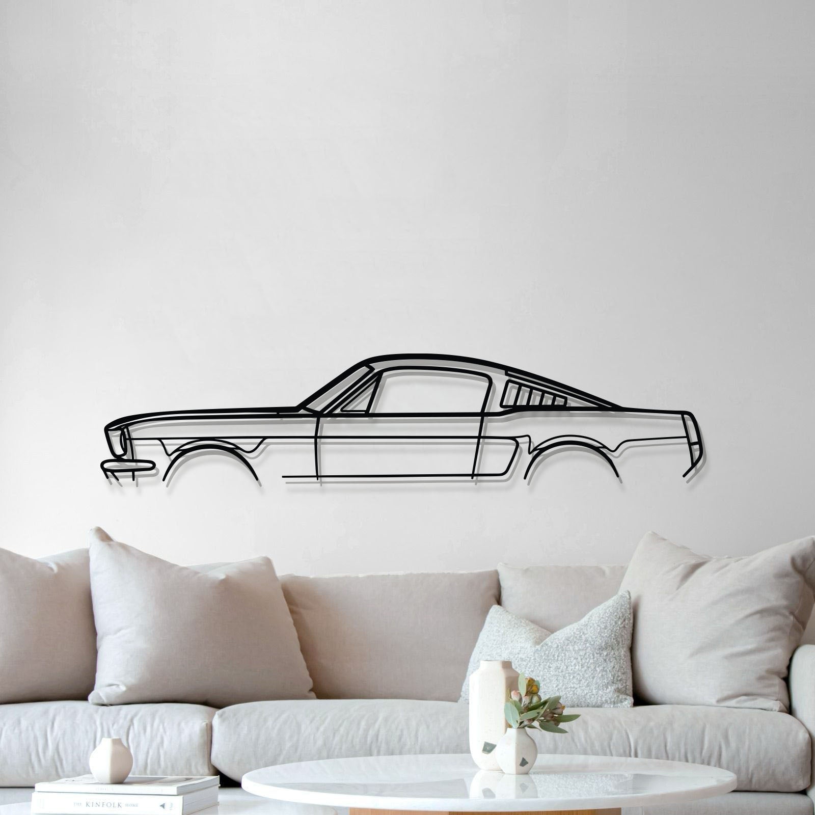 1966 Mustang Fastback Metal Car Wall Art - MT0089 - Speedlogix