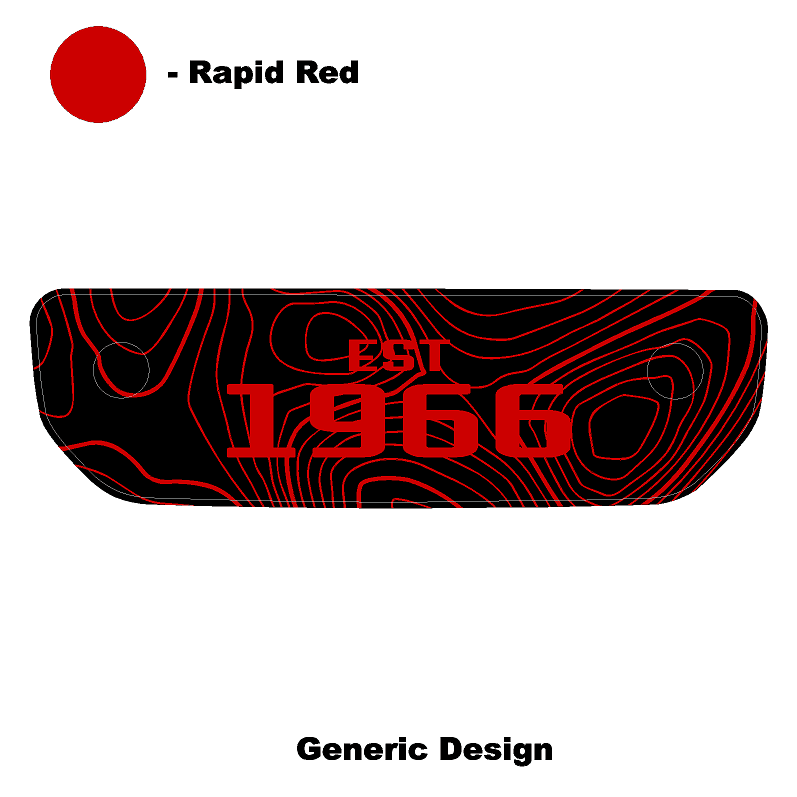 1966 Topographic Shifter Plate (Printed Series + Acrylic) - 2021+ Bronco - Speedlogix