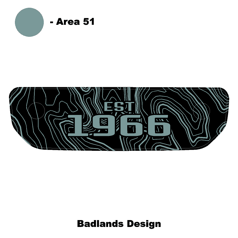 1966 Topographic Shifter Plate (Printed Series + Acrylic) - 2021+ Bronco - Speedlogix