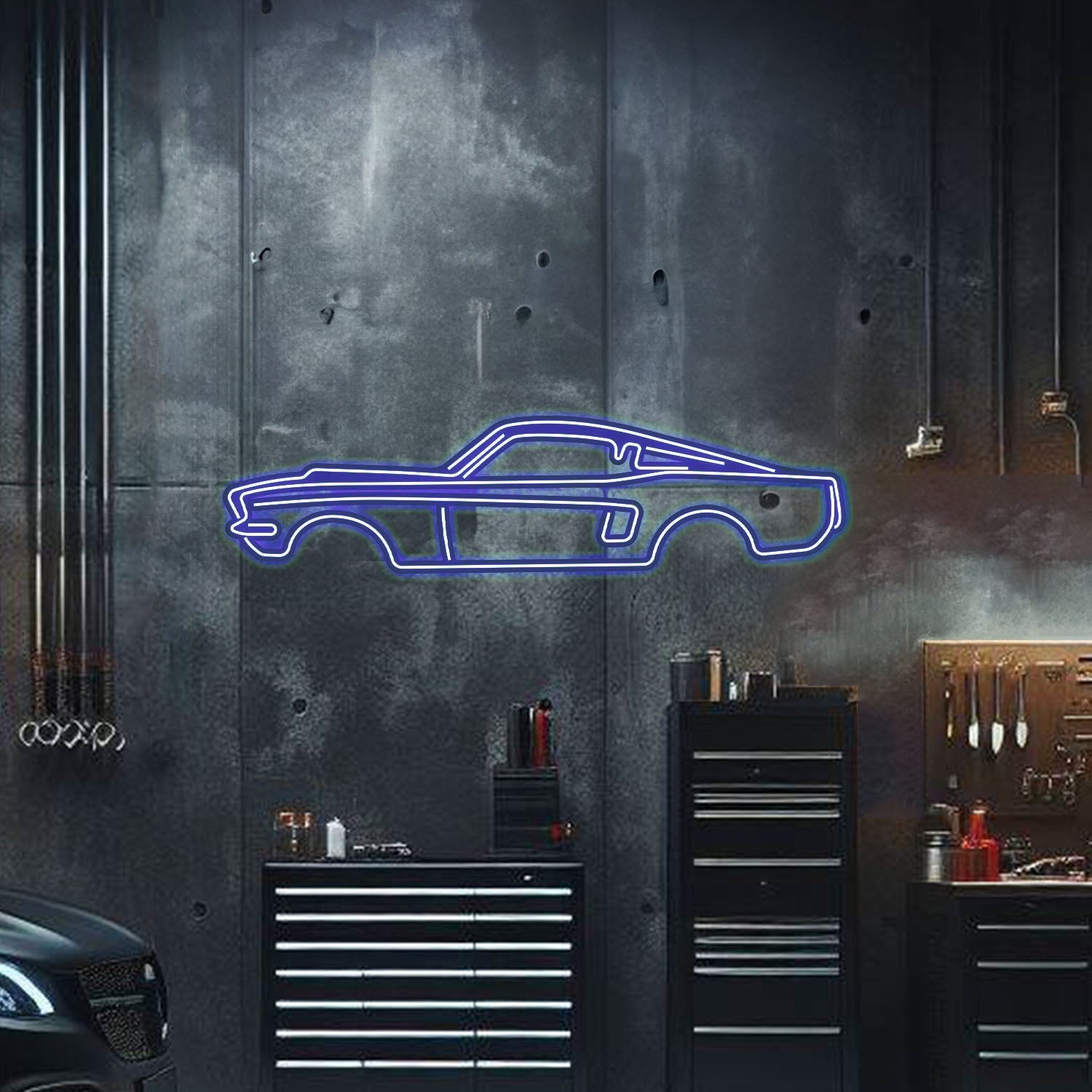 1967 Mustang Metal Neon Car Wall Art - MTN0001 - Speedlogix