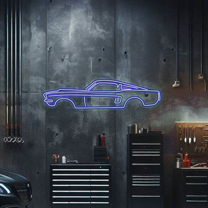 1967 Mustang Metal Neon Car Wall Art - MTN0001 - Speedlogix