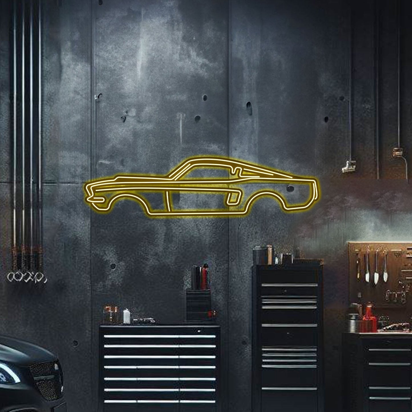 1967 Mustang Metal Neon Car Wall Art - MTN0001 - Speedlogix