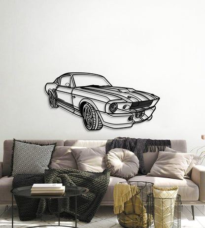 1967 Mustang Shelby GT500 Fastback Perspective Metal Car Wall Art - MT1155 - Speedlogix