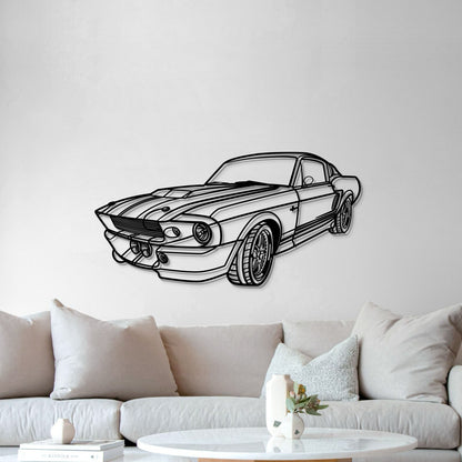 1967 Mustang Shelby GT500 Fastback Perspective Metal Car Wall Art - MT1155 - Speedlogix