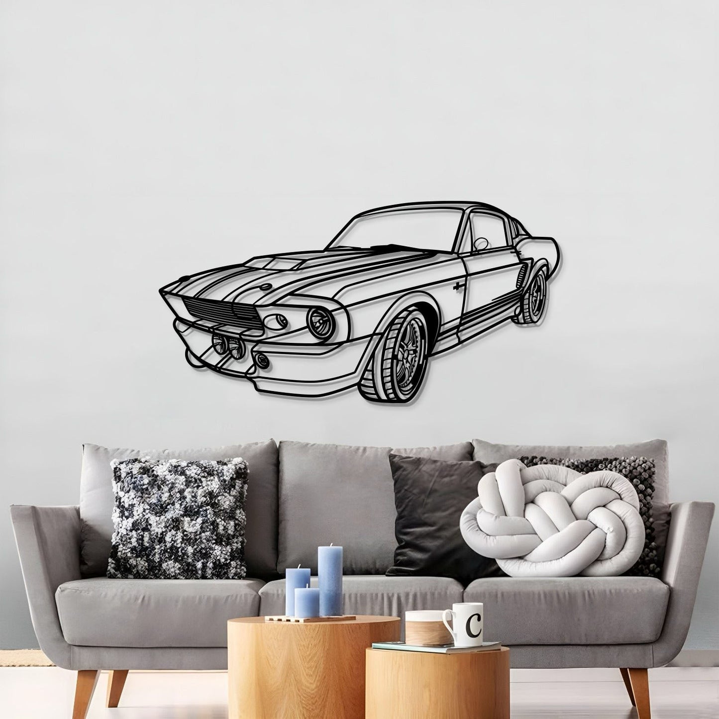 1967 Mustang Shelby GT500 Fastback Perspective Metal Car Wall Art - MT1155 - Speedlogix