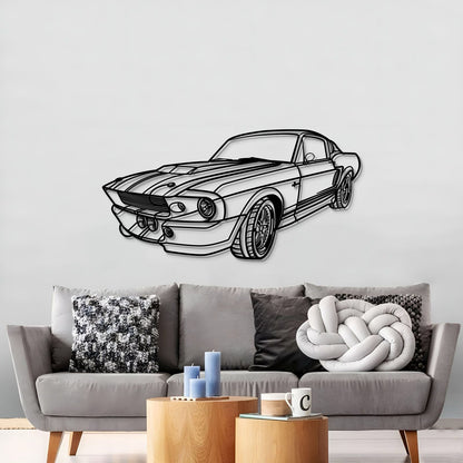 1967 Mustang Shelby GT500 Fastback Perspective Metal Car Wall Art - MT1155 - Speedlogix