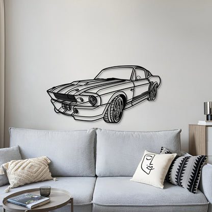 1967 Mustang Shelby GT500 Fastback Perspective Metal Car Wall Art - MT1155 - Speedlogix