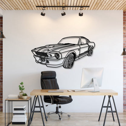 1967 Mustang Shelby GT500 Fastback Perspective Metal Car Wall Art - MT1155 - Speedlogix