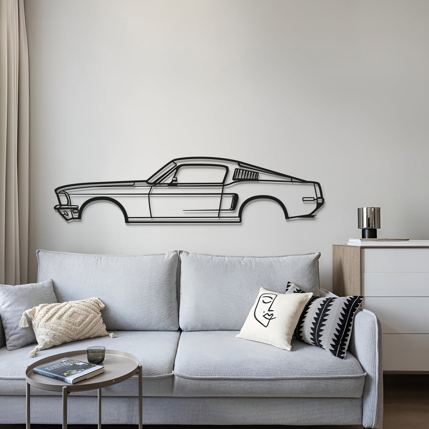 1968 Mustang Fastback Metal Car Wall Art - MT0111 - Speedlogix