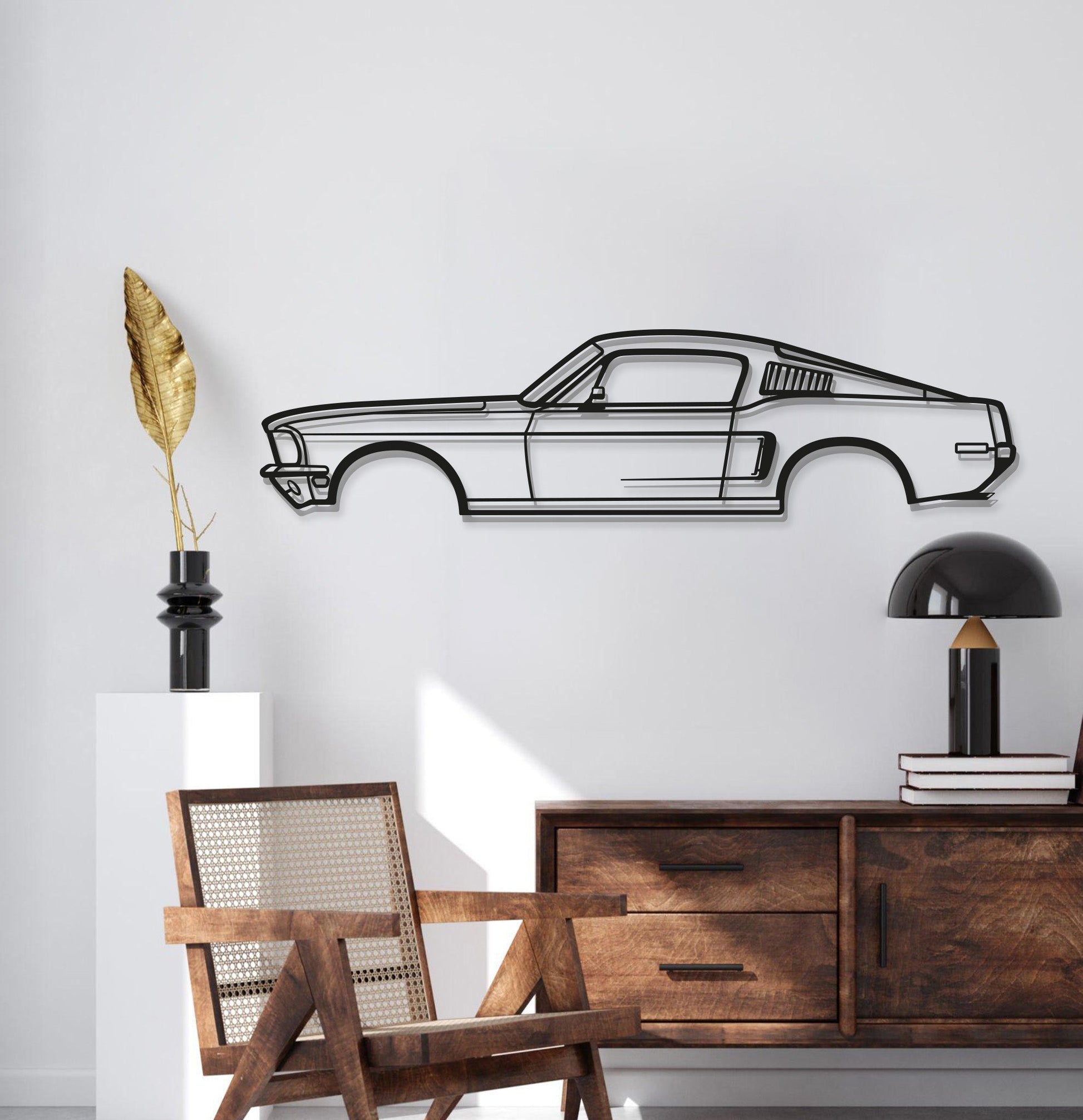 1968 Mustang Fastback Metal Car Wall Art - MT0111 - Speedlogix