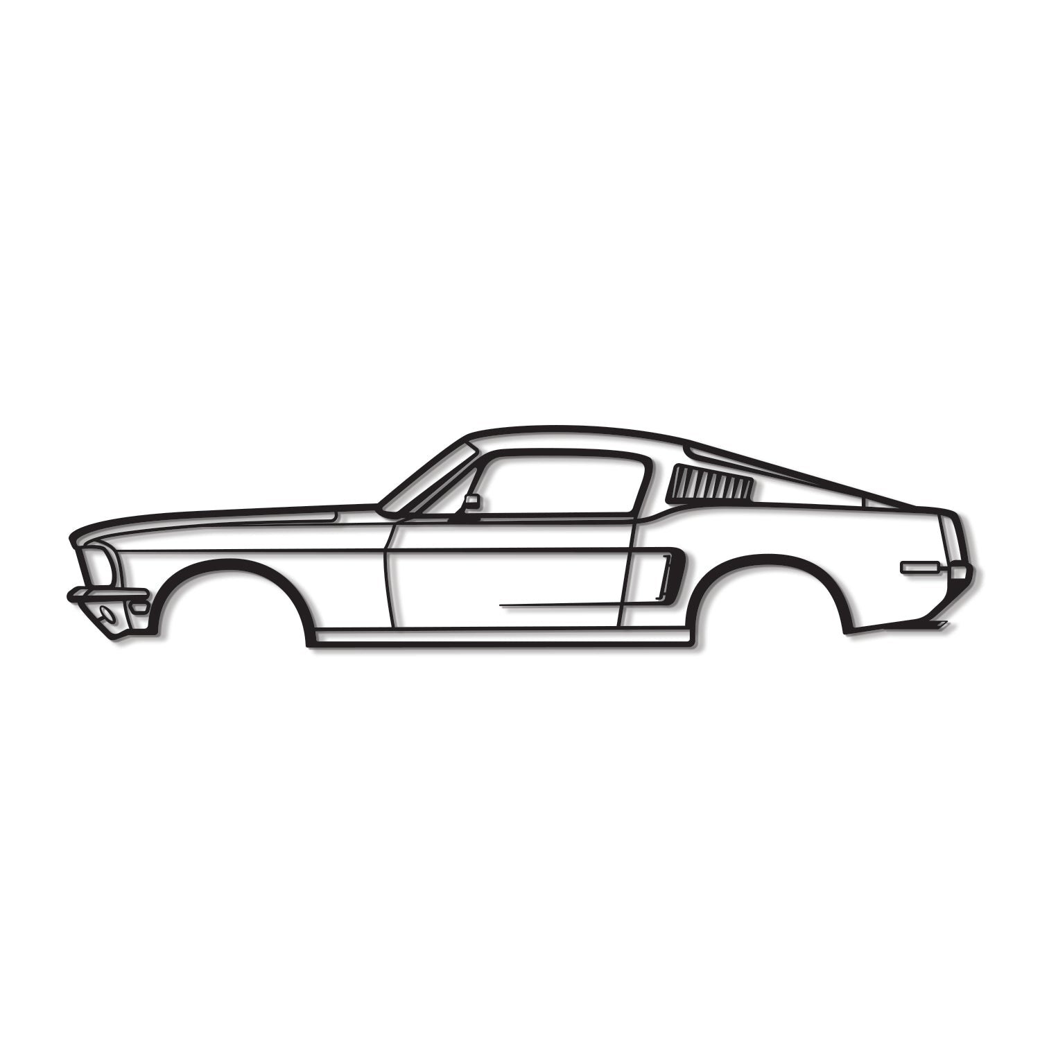 1968 Mustang Fastback Metal Car Wall Art - MT0111 - Speedlogix