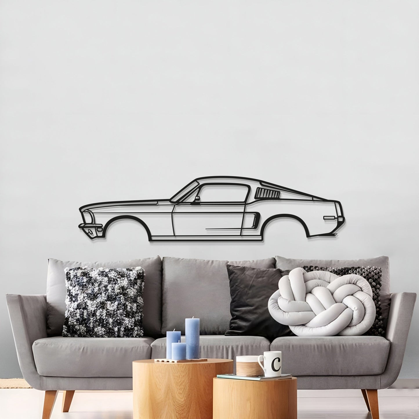 1968 Mustang Fastback Metal Car Wall Art - MT0111 - Speedlogix