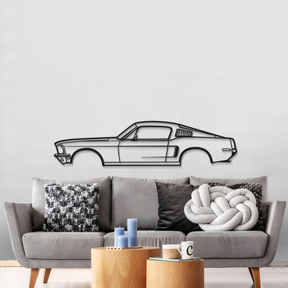 1968 Mustang Fastback Metal Car Wall Art - MT0111 - Speedlogix