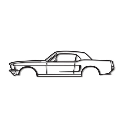 1968 Mustang Hardtop Metal Car Wall Art - MT0112 - Speedlogix