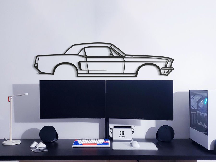 1968 Mustang Hardtop Metal Car Wall Art - MT0112 - Speedlogix