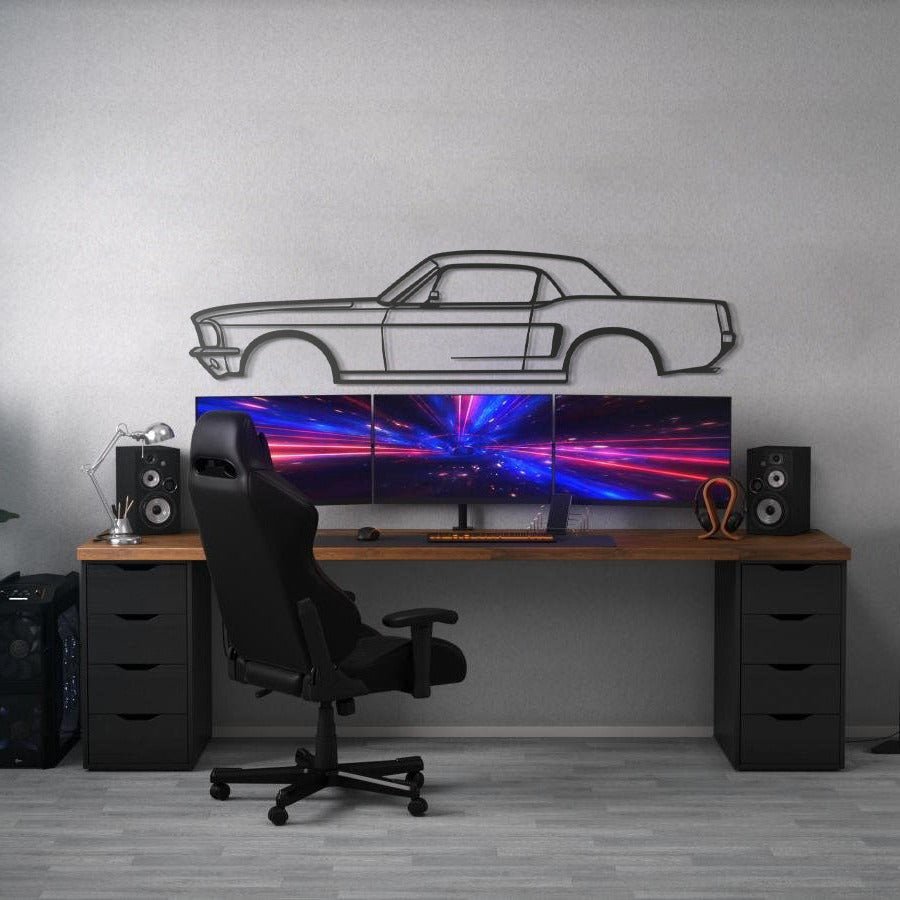 1968 Mustang Hardtop Metal Car Wall Art - MT0112 - Speedlogix
