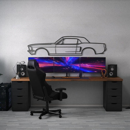 1968 Mustang Hardtop Metal Car Wall Art - MT0112 - Speedlogix