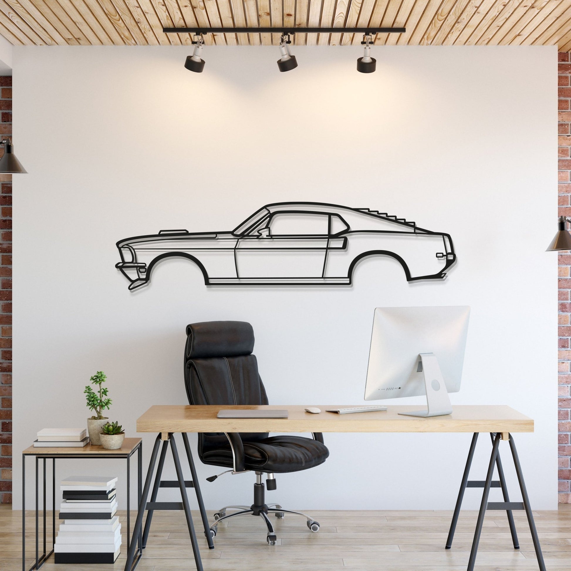 1968 Mustang Mach 1 Metal Car Wall Art - MT0113 - Speedlogix