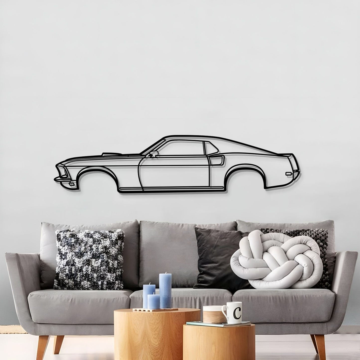 1969 Mustang Mach 1 Metal Car Wall Art - MT0123 - Speedlogix