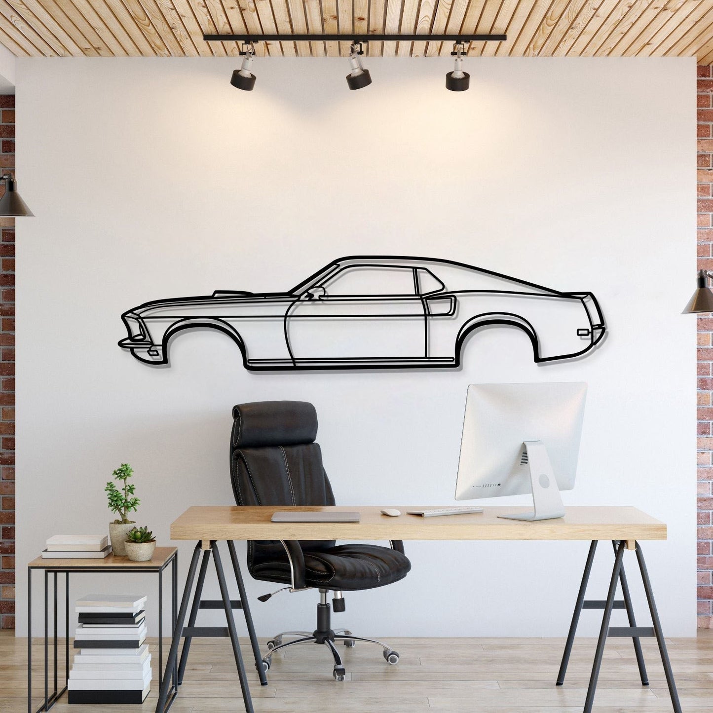 1969 Mustang Mach 1 Metal Car Wall Art - MT0123 - Speedlogix