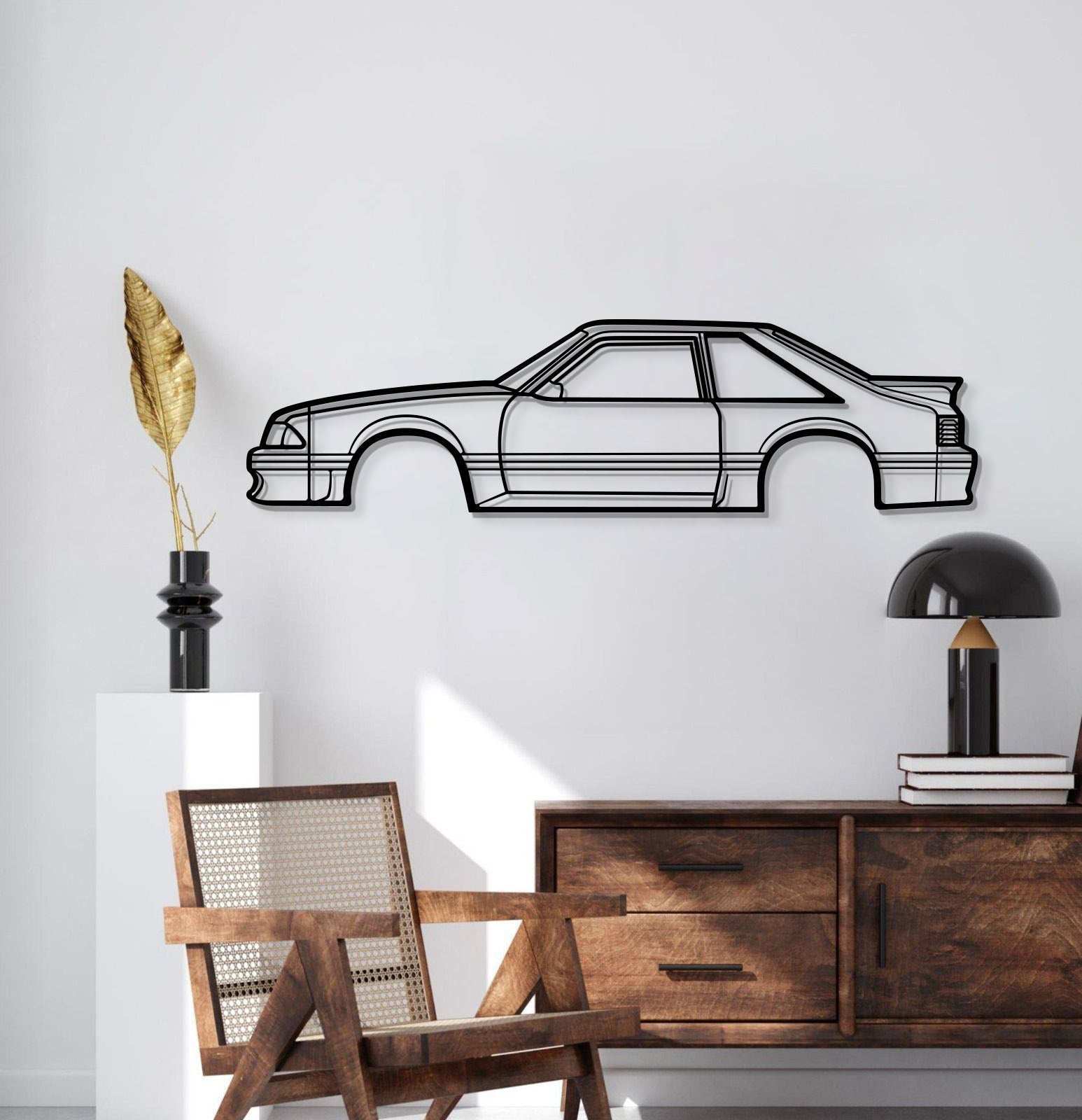 1988 Mustang GT Hatchback Metal Car Wall Art - MT0219 - Speedlogix