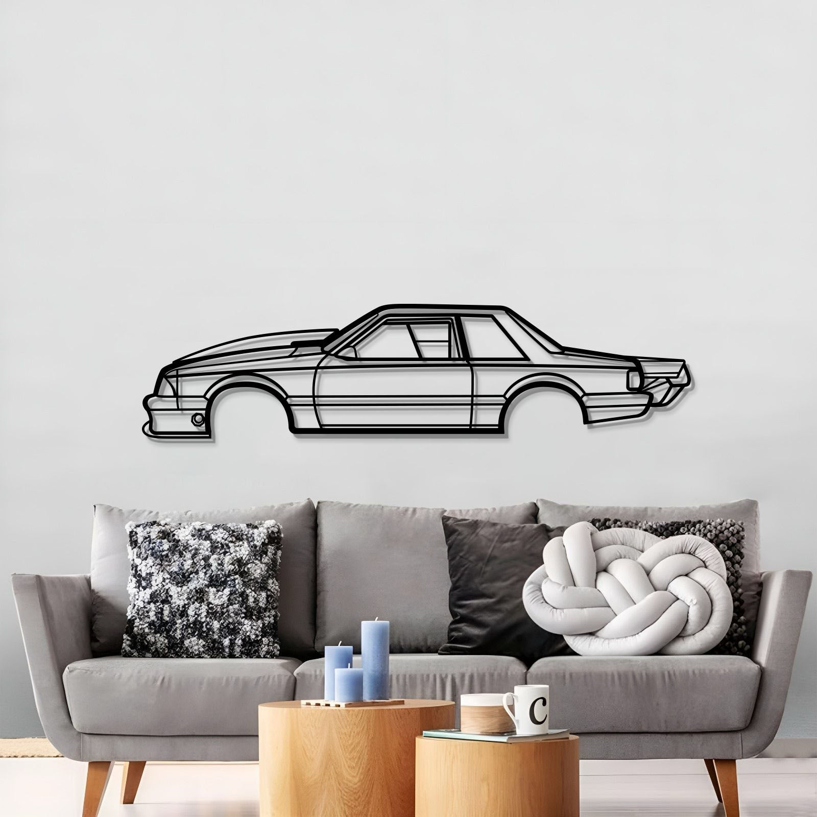 1989 Mustang Foxbody Drag Version Metal Car Wall Art - MT0224 - Speedlogix