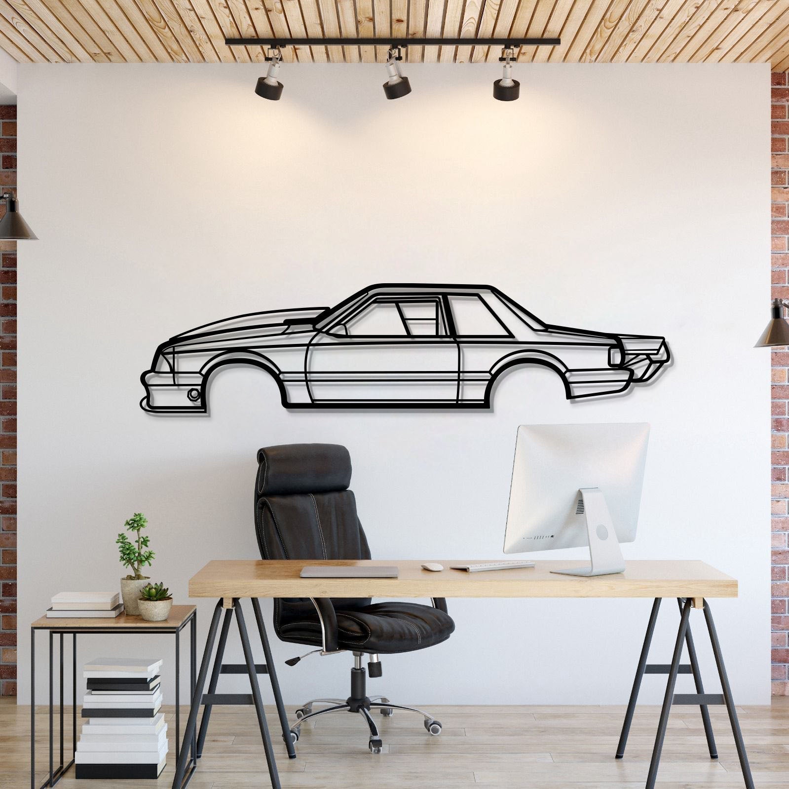 1989 Mustang Foxbody Drag Version Metal Car Wall Art - MT0224 - Speedlogix