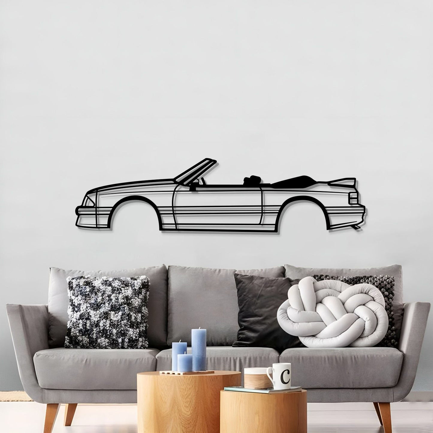 1993 Mustang GT Convertible Metal Car Wall Art - MT0245 - Speedlogix