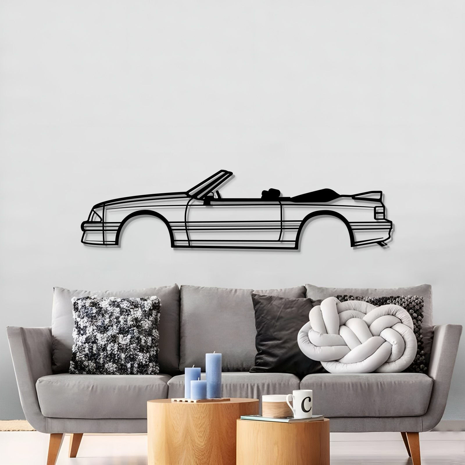 1993 Mustang GT Convertible Metal Car Wall Art - MT0245 - Speedlogix