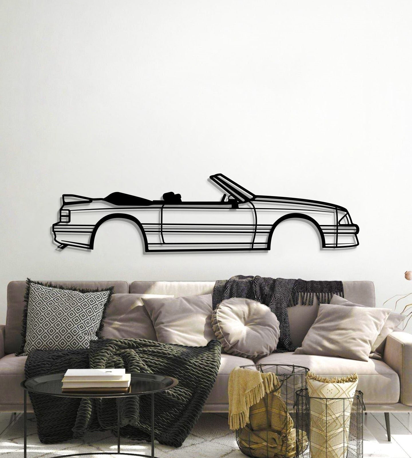 1993 Mustang GT Convertible Metal Car Wall Art - MT0245 - Speedlogix