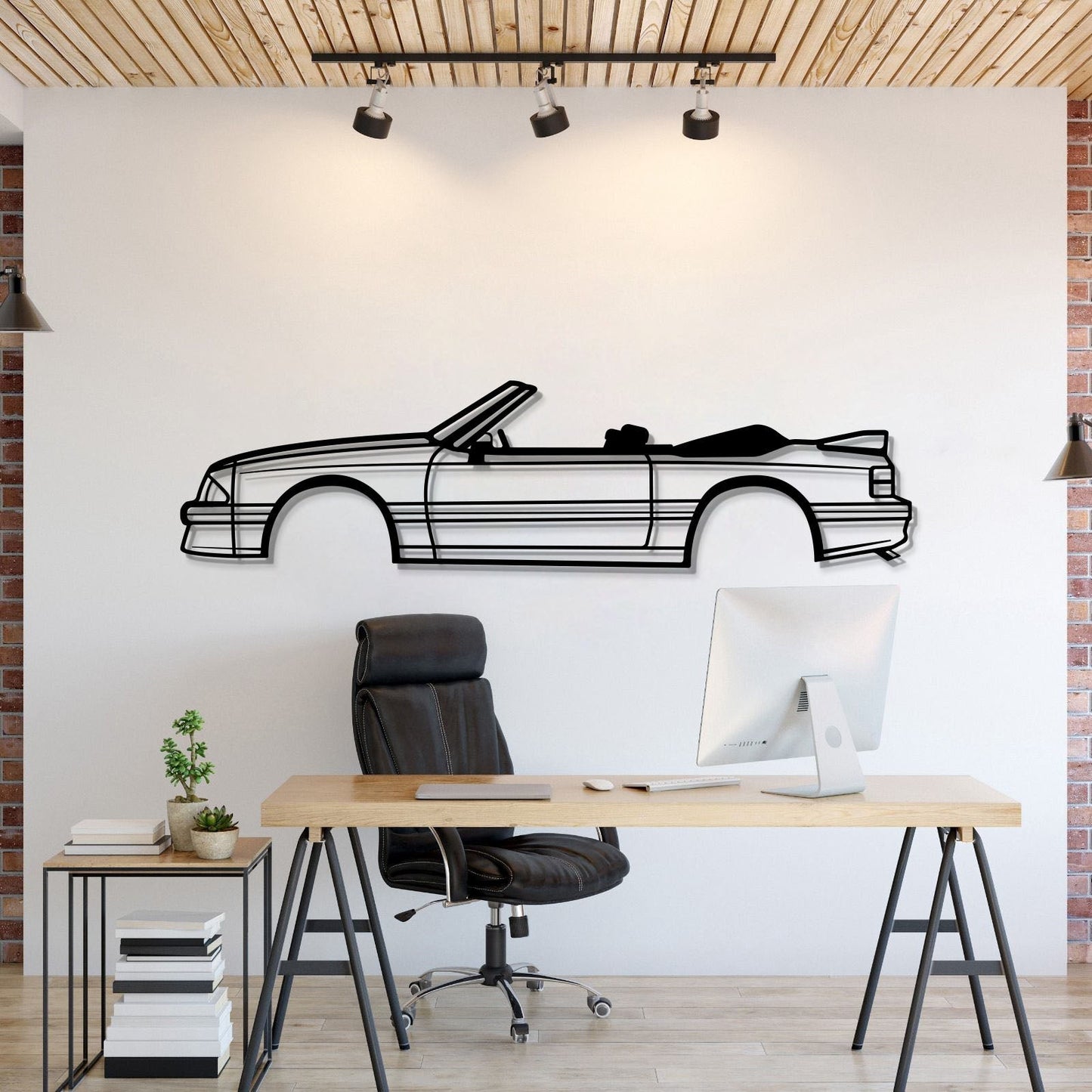 1993 Mustang GT Convertible Metal Car Wall Art - MT0245 - Speedlogix