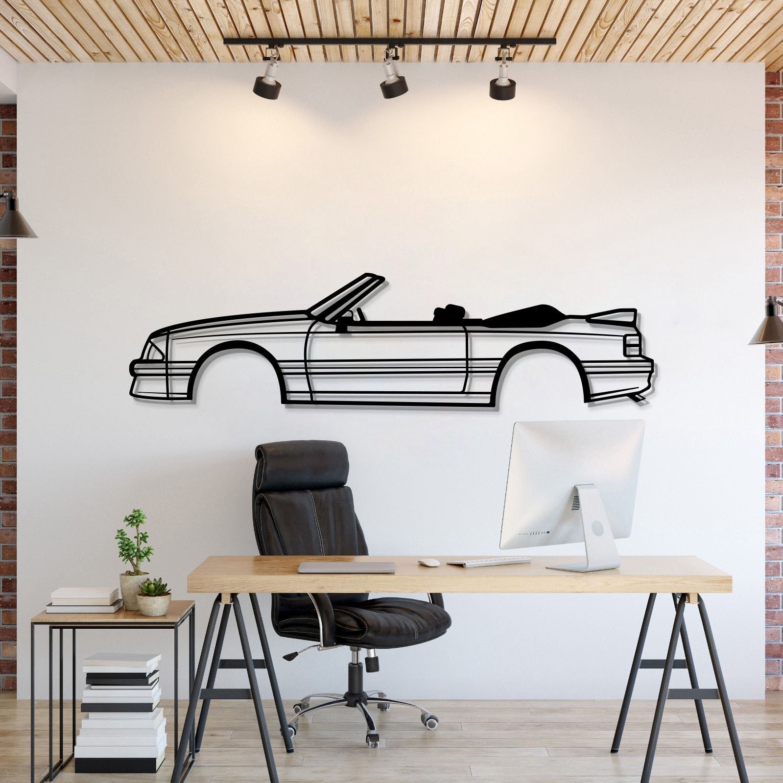 1993 Mustang GT Convertible Metal Car Wall Art - MT0245 - Speedlogix