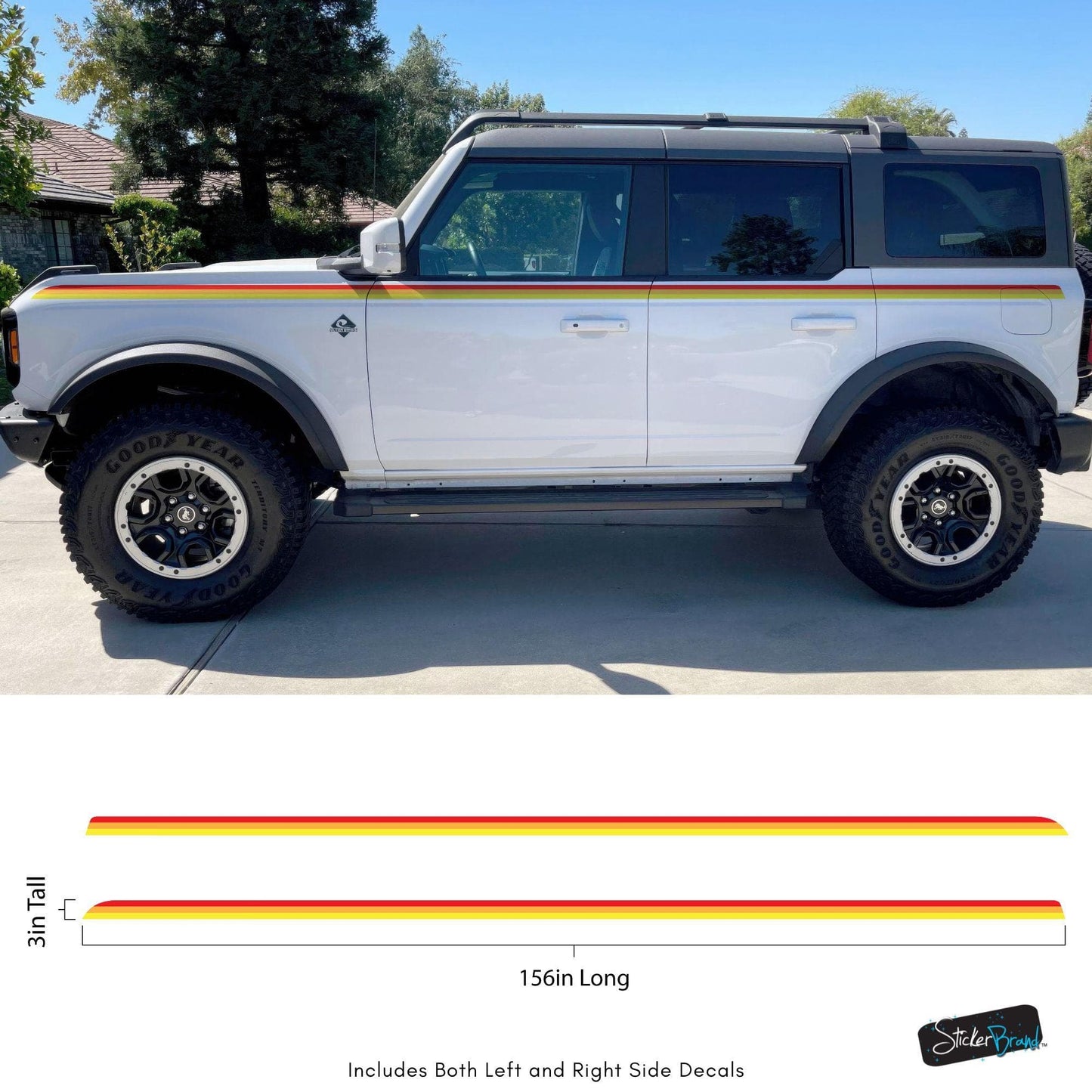 3 Color Stripes Bronco Decal Sticker. #6953