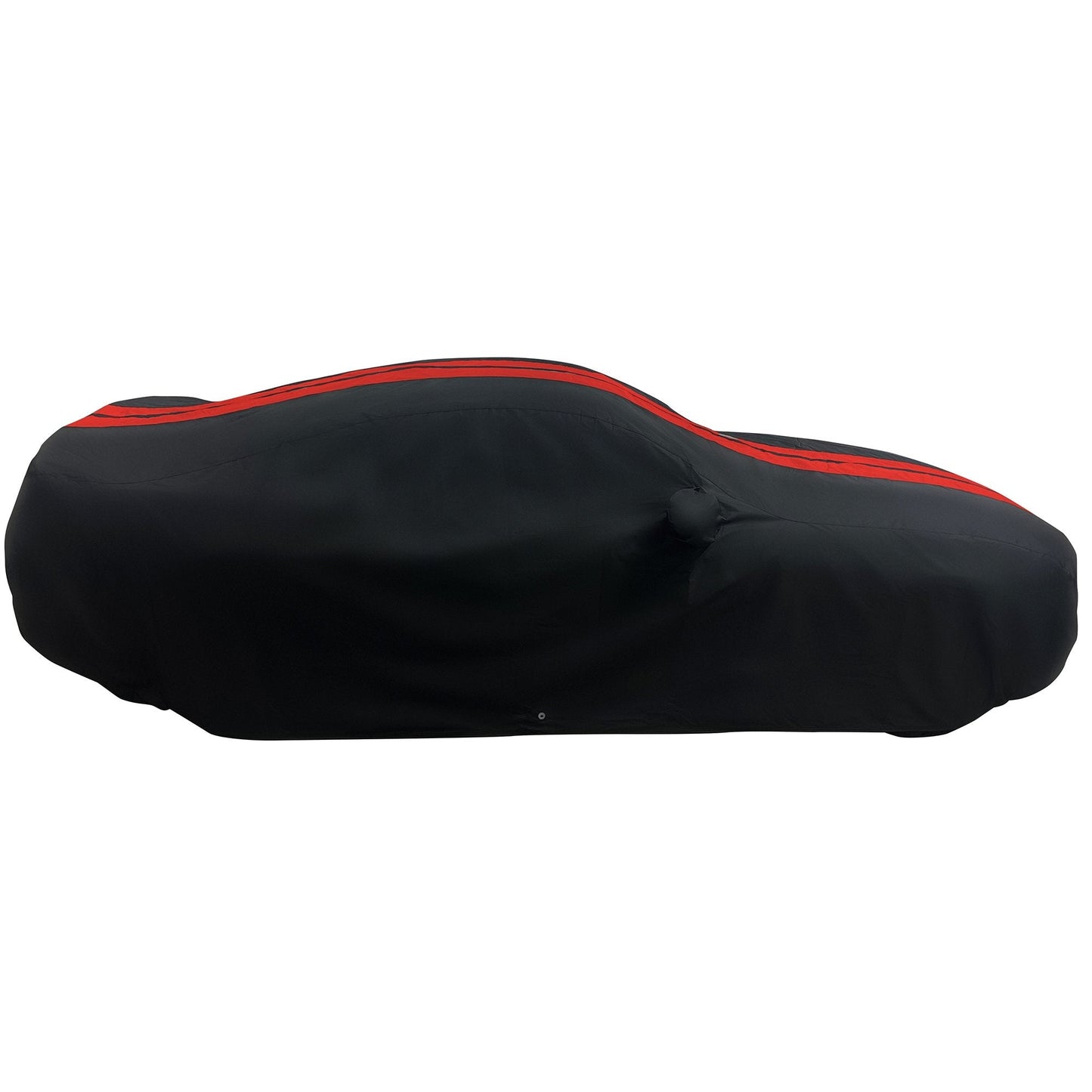2005 - 2024 Ford Mustang Ultraguard Plus Car Cover - 300D Indoor/Outdoor Protection - Black with Red Stripes - Speedlogix