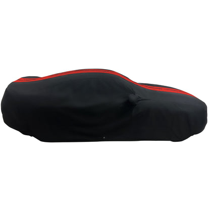 2005 - 2024 Ford Mustang Ultraguard Plus Car Cover - 300D Indoor/Outdoor Protection - Black with Red Stripes - Speedlogix