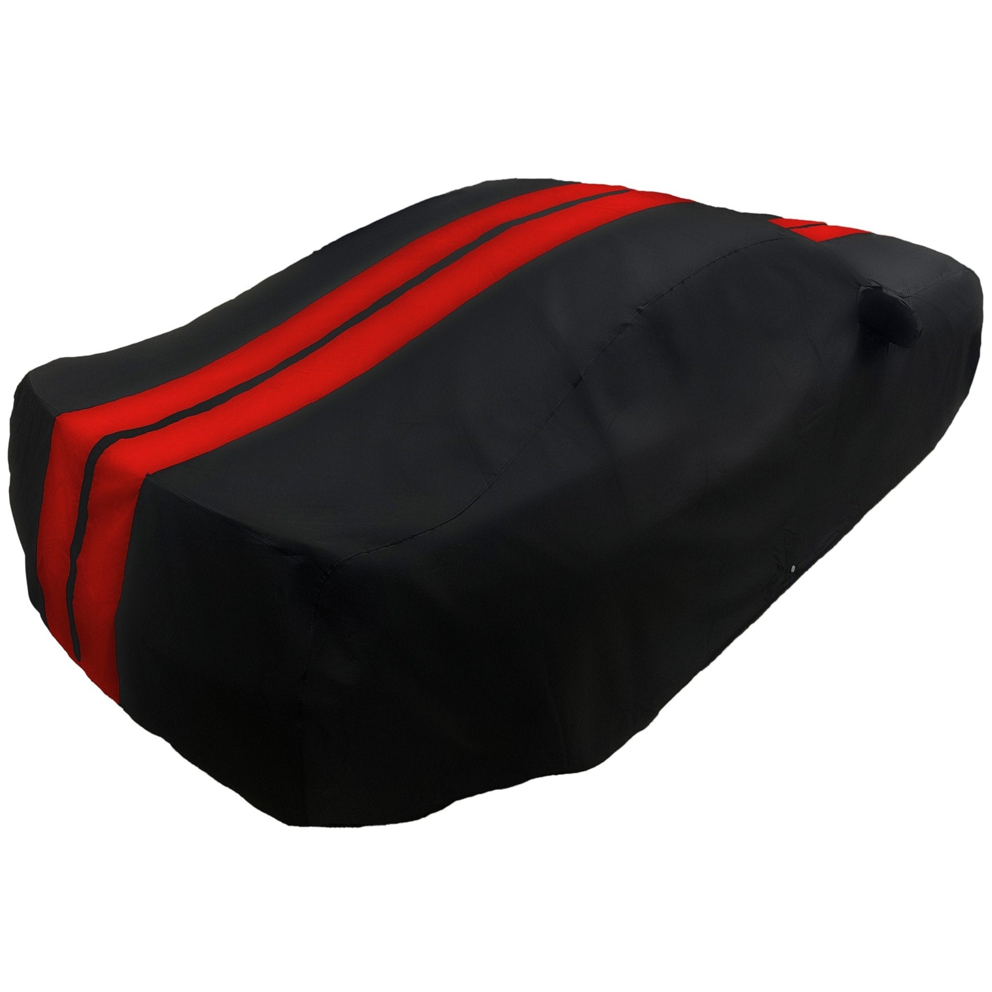 2005 - 2024 Ford Mustang Ultraguard Plus Car Cover - 300D Indoor/Outdoor Protection - Black with Red Stripes - Speedlogix