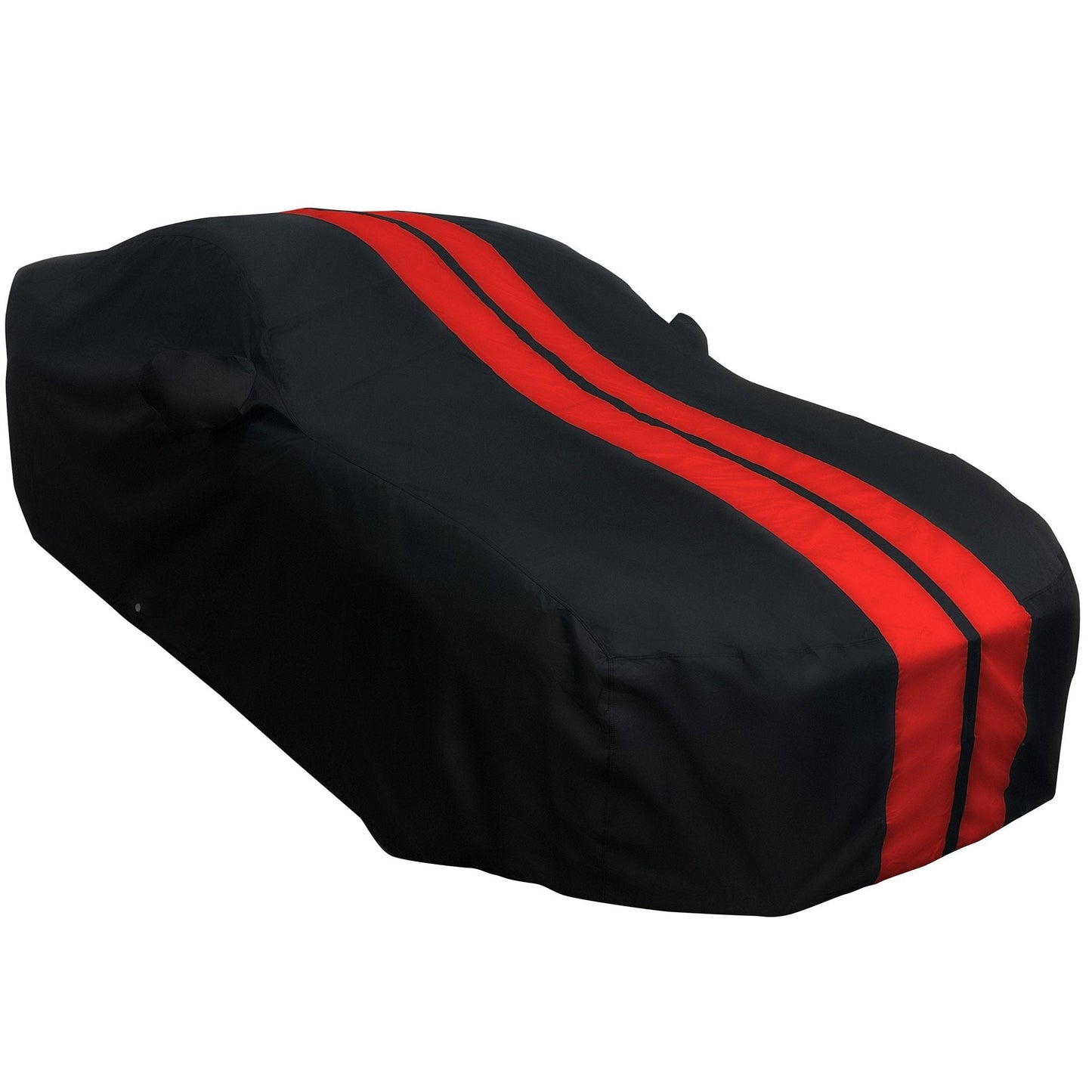 2005 - 2024 Ford Mustang Ultraguard Plus Car Cover - 300D Indoor/Outdoor Protection - Black with Red Stripes - Speedlogix