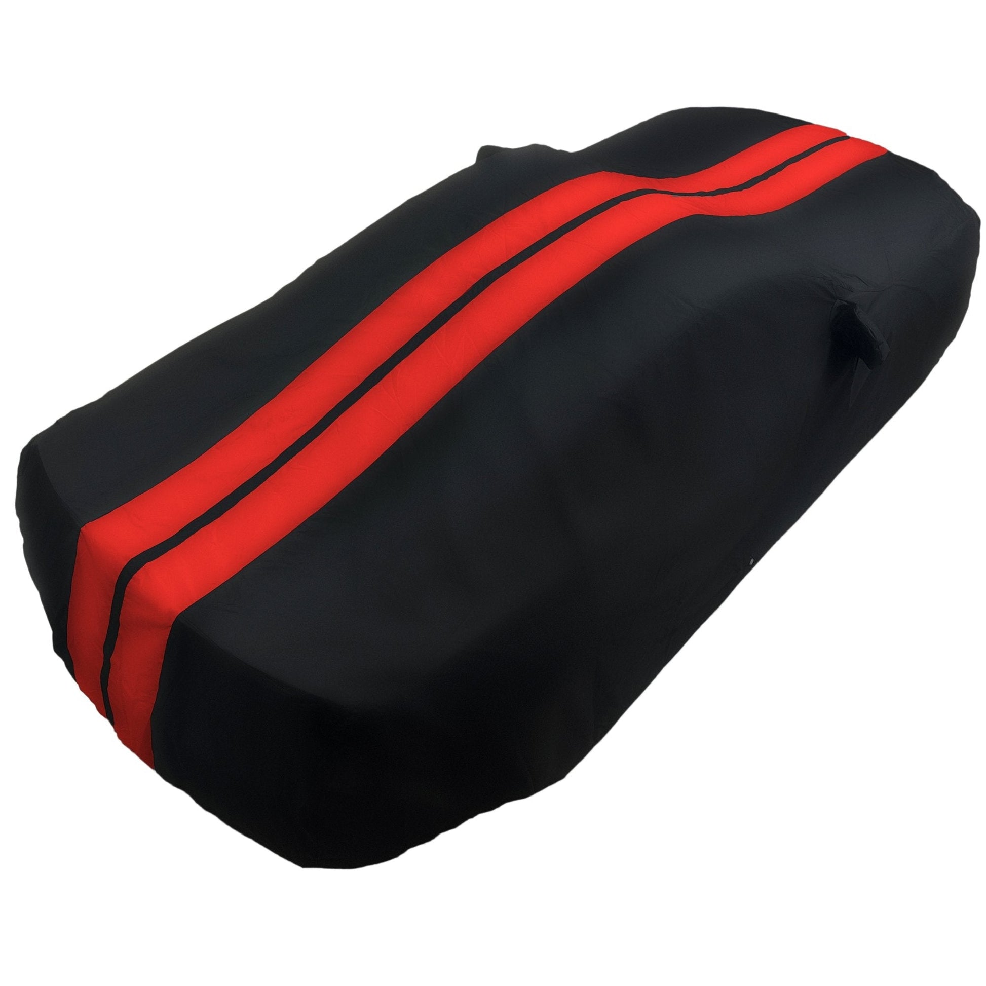 2005 - 2024 Ford Mustang Ultraguard Plus Car Cover - 300D Indoor/Outdoor Protection - Black with Red Stripes - Speedlogix