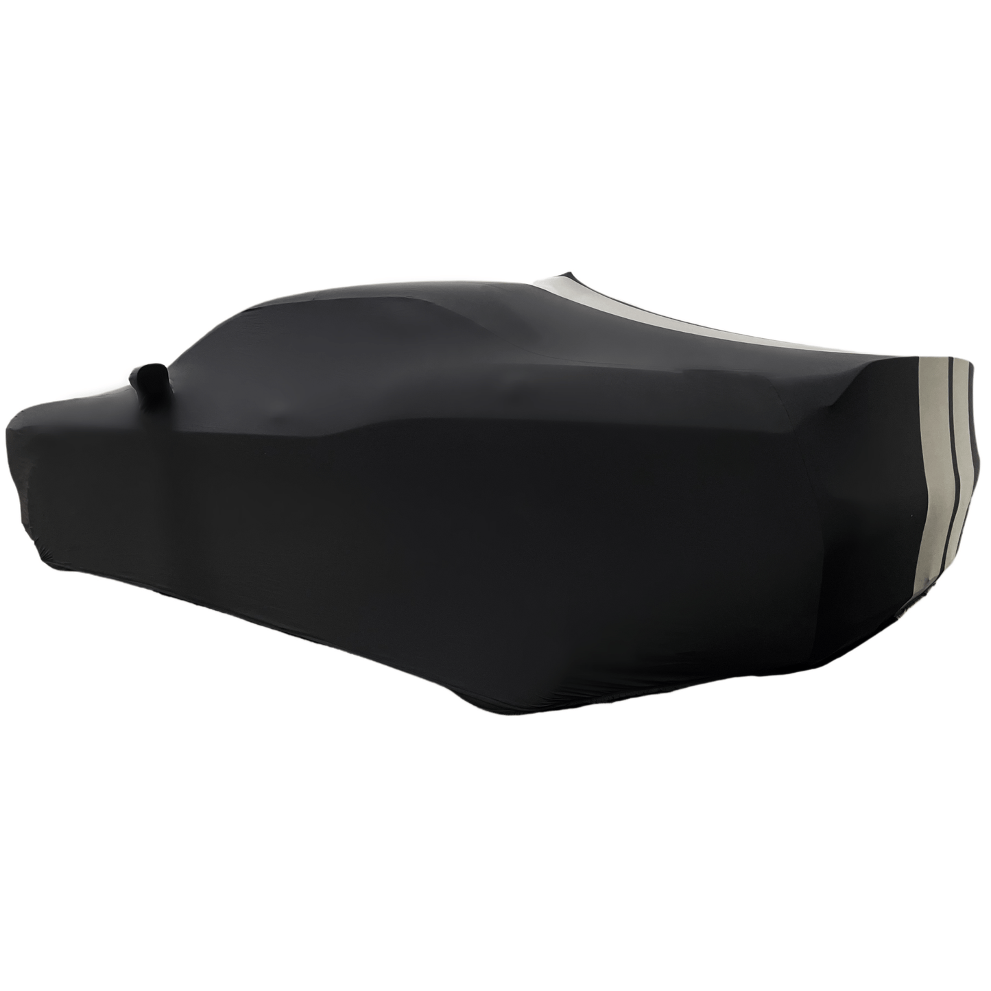 2008 - 2023 Dodge Challenger Ultraguard Stretch Satin Indoor Car Cover : Sport Series - Black with Gray Stripes - Speedlogix