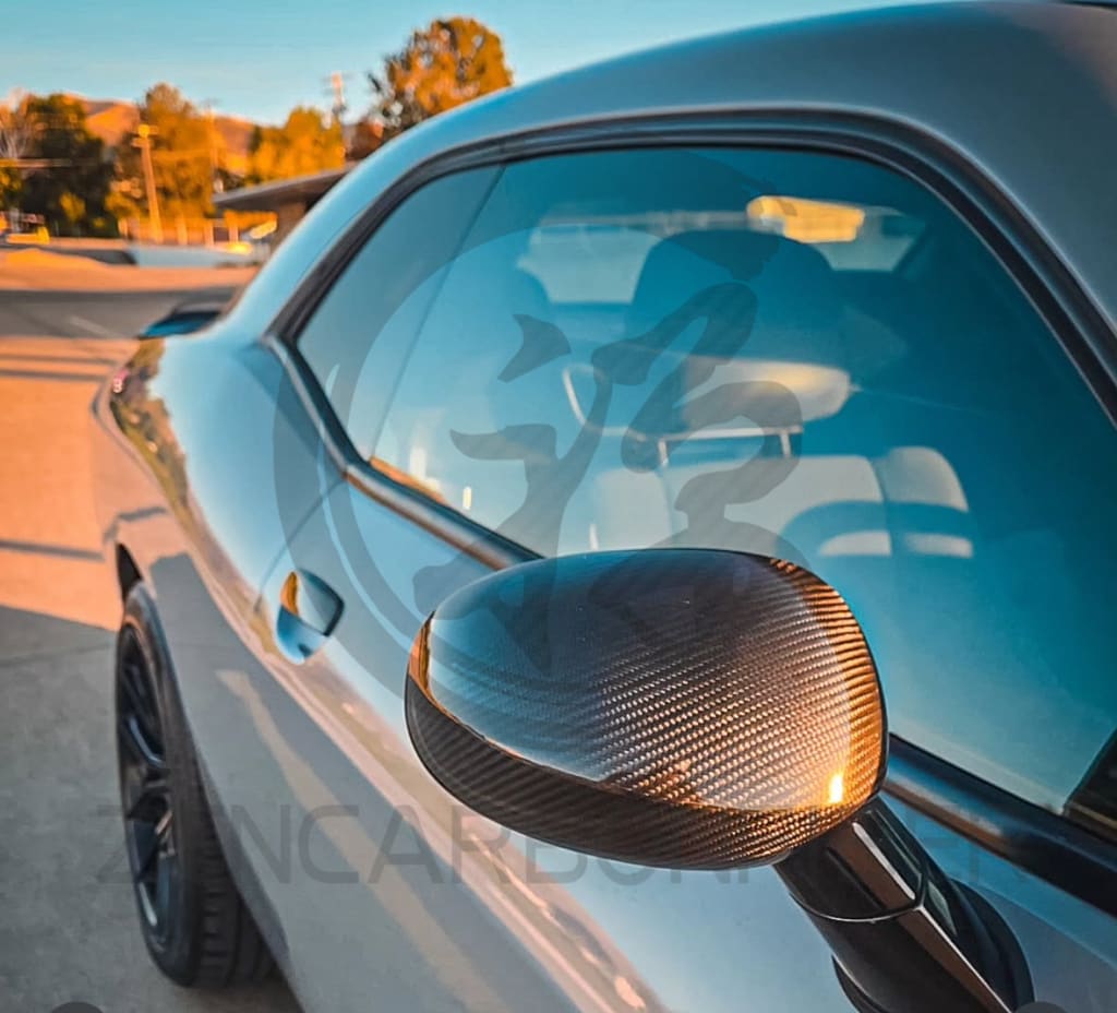 2008+ Dodge Challenger Carbon Fiber Mirror Covers