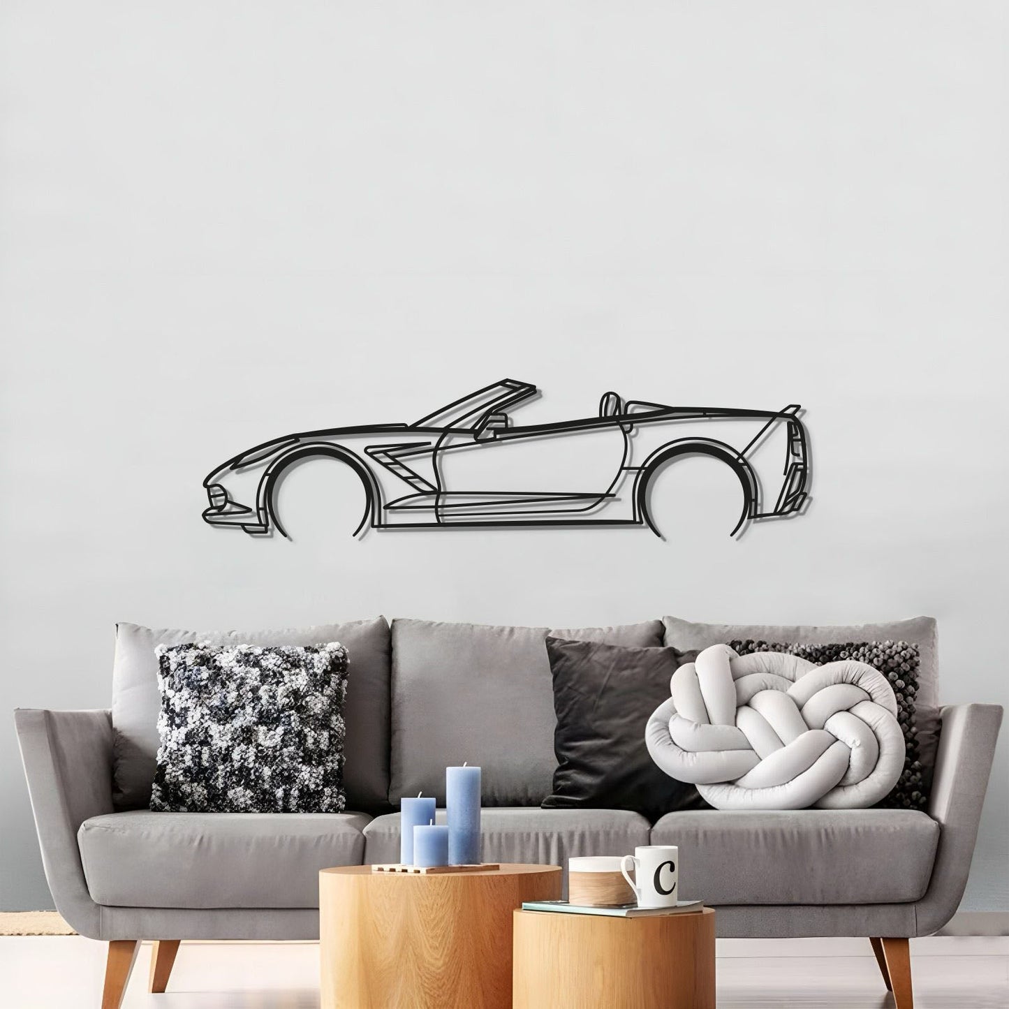 2014 Corvette C7 Cabrio Metal Car Wall Art - MT0500 - Speedlogix