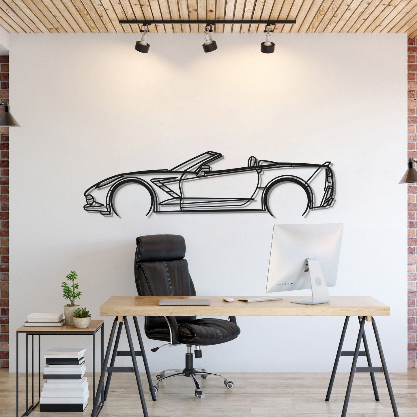 2014 Corvette C7 Cabrio Metal Car Wall Art - MT0500 - Speedlogix