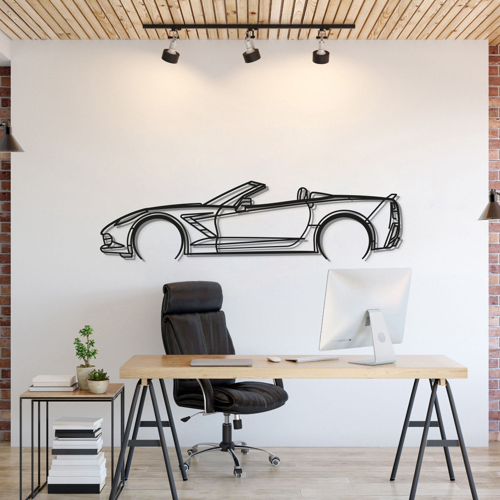 2014 Corvette C7 Cabrio Metal Car Wall Art - MT0500 - Speedlogix