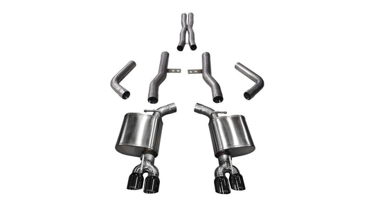 Corsa Xtreme Cat-Back Exhaust, Black Dual Tips 2015-2023 Challenger 6.2L/392/6.4L