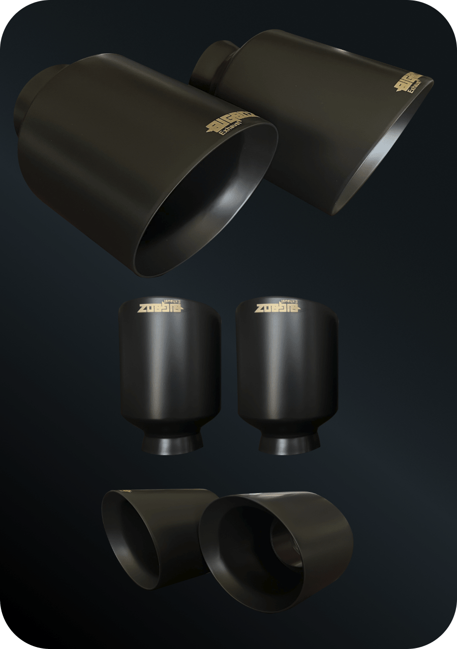 (2015 - 2023) D - Charger 5" V8 Tip Set Cerakote FLAT BLACK - Speedlogix