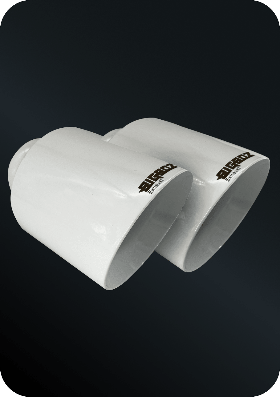 (2015 - 2023) D - Charger 5" V8 Tip Set GLOSS WHITE - Speedlogix