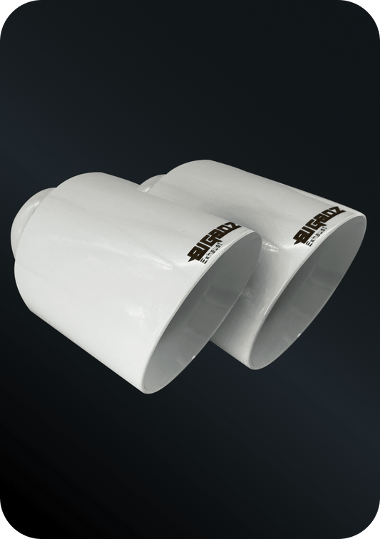 (2015 - 2023) D - Charger 5" V8 Tip Set GLOSS WHITE - Speedlogix