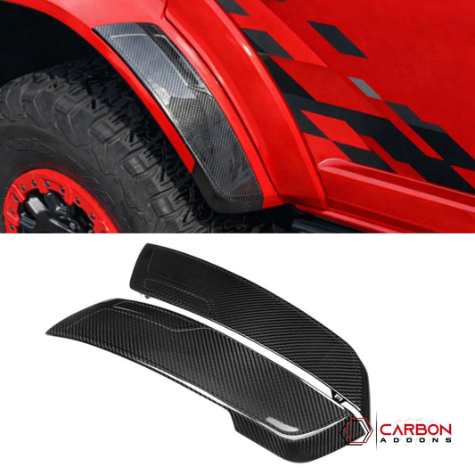 Real Carbon Fiber Rear Wheel Fender Flare Trim Insert For 2022–2026 Ford Bronco Raptor